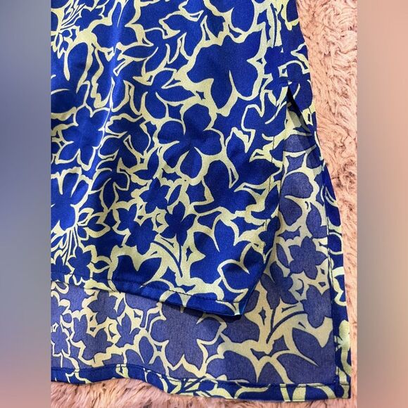 First Love By Lovelyn Floral Ruffle Blouse Green Blue - Picture 7 of 7